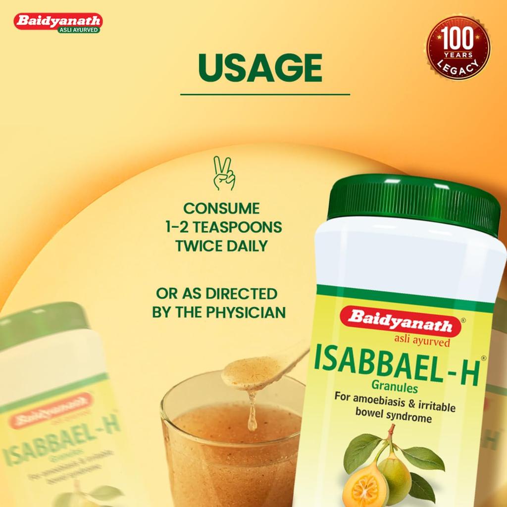 Baidyanath Isabbael H Granules 100 G X Pack of 2 for Digestive Support and Daily Wellness