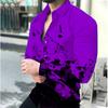 Men's Shirts Poker Black Pink White a Series of Men's New Casual Outdoor Party New 2024 Men's New Tops