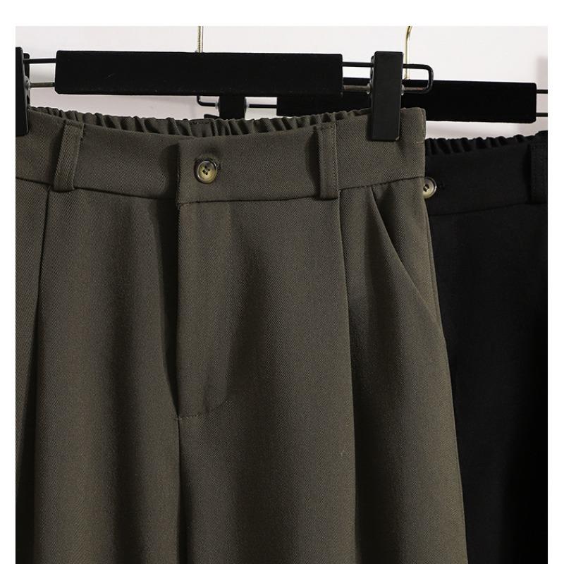 Dimanaf 2025 Plus Size Autumn Long Pants Women Solid Harem High Waist Suit Pants Casual Loose Pants New Large Size