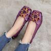 Fashion 2025 Soft Genuine Leather Flat Shoes Women Flats with Flowers Ladies Shoes Women Designers Loafers Slip On Hot Selling