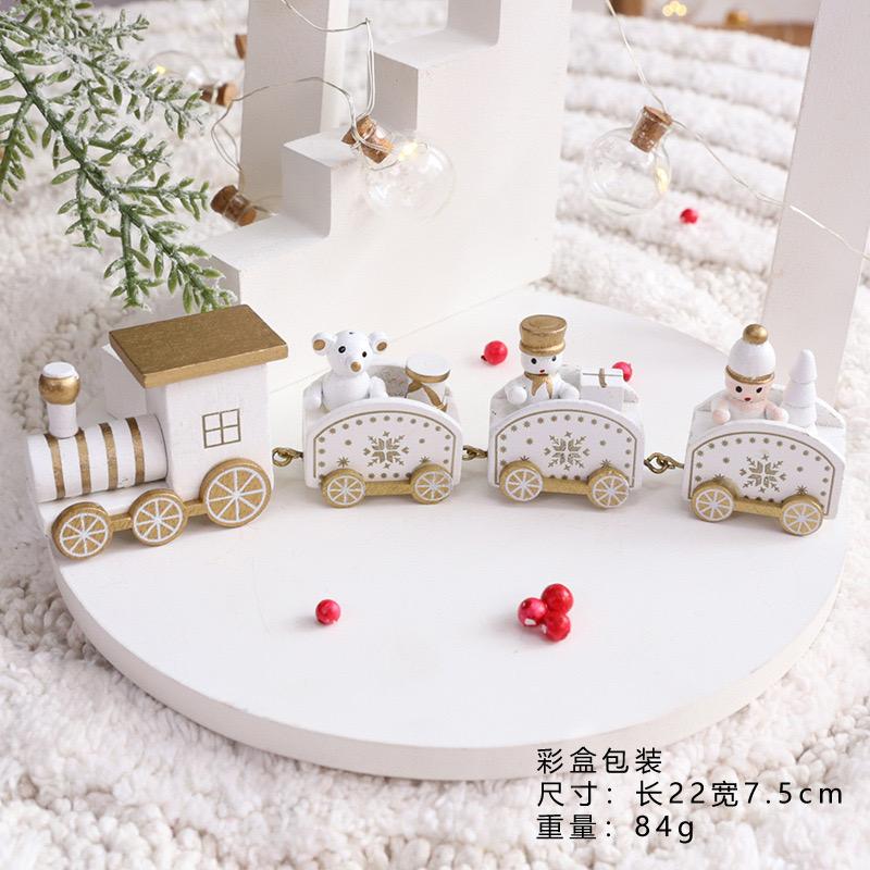 

Рождественские украшения в виде деревянного поезда Merry Christmasma Украшение обеденного стола для всей семьи Украшение рождественской вечеринки в виде пожилых людей/снеговика/медведя