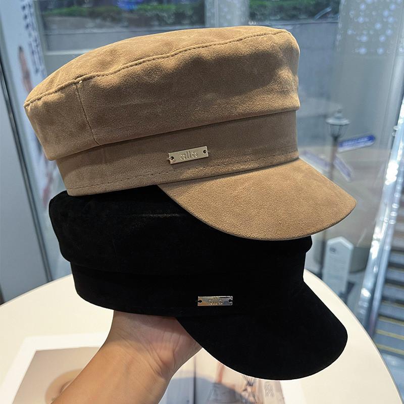 Modern Velvet Beret Hat For Women With Sun Shade For Fall Winter Casual Style