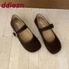 Fashion Fashion Buckle Strap Ladies Mary Janes Flats Shoes Soft Female Shallow Footwear Round Toe Women Flats With Shoes