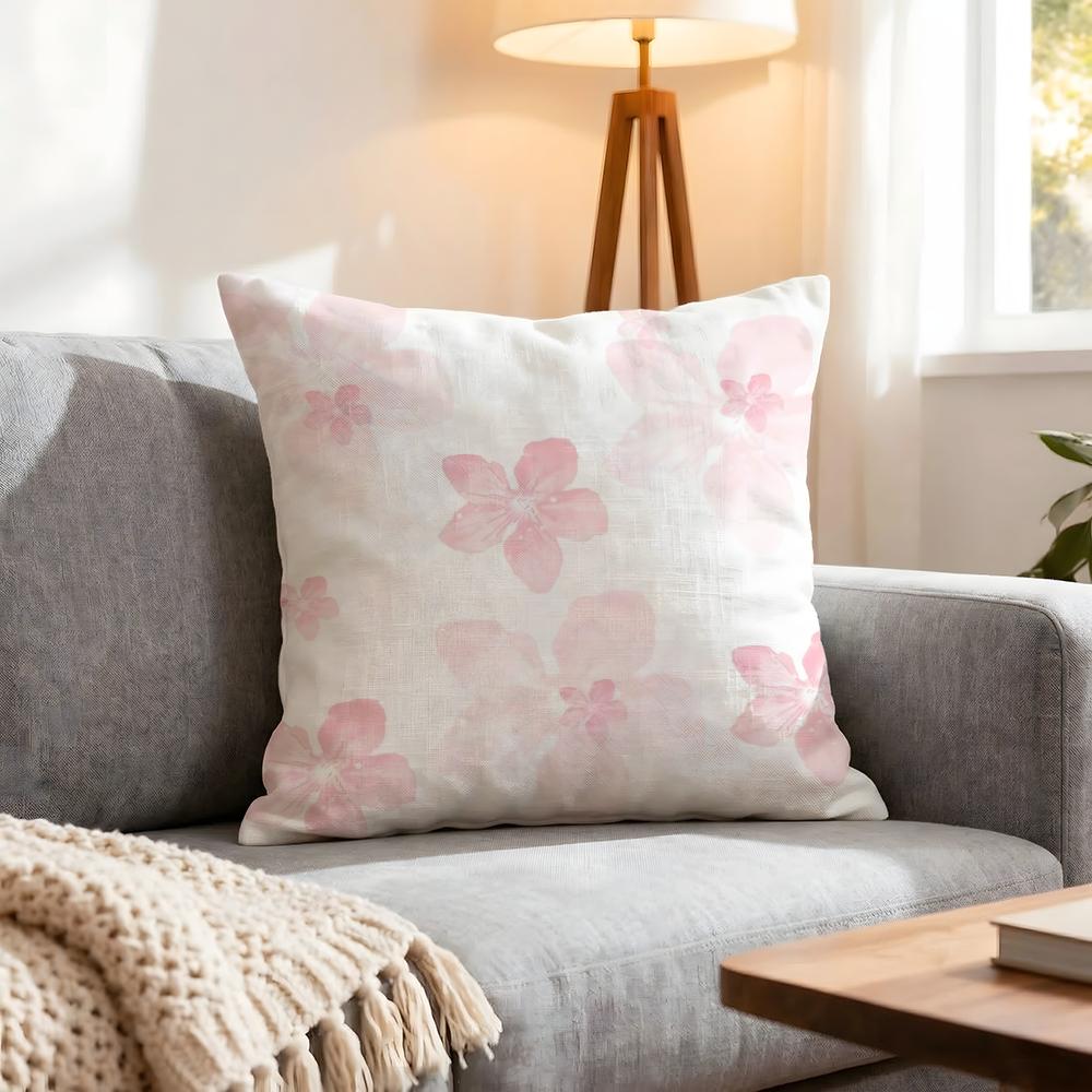 Light Pink Gentle Petals Cushion Cover 1Pcs Decorative Covers Soft Cushion Case For Sofa Couch Decor 40X40 45X45 Pillowcases
