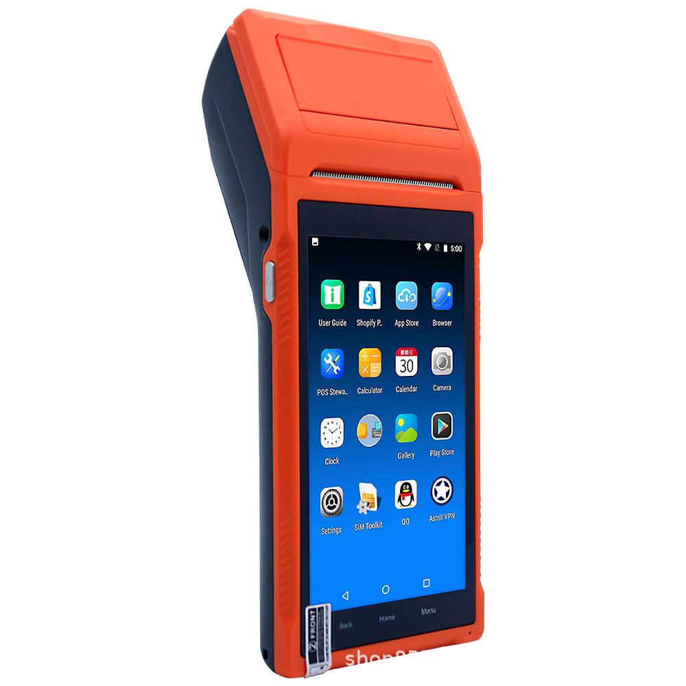 Smart Handheld PDA with 58mm Thermal Bluetooth Printer, SIM Card, WiFi, GPS Support