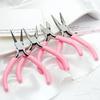 Pink Multi-functional Angled Needle-Nose Jewelry Pliers for Jump Ring Opening and Wire Wrapping In DIY Crafts