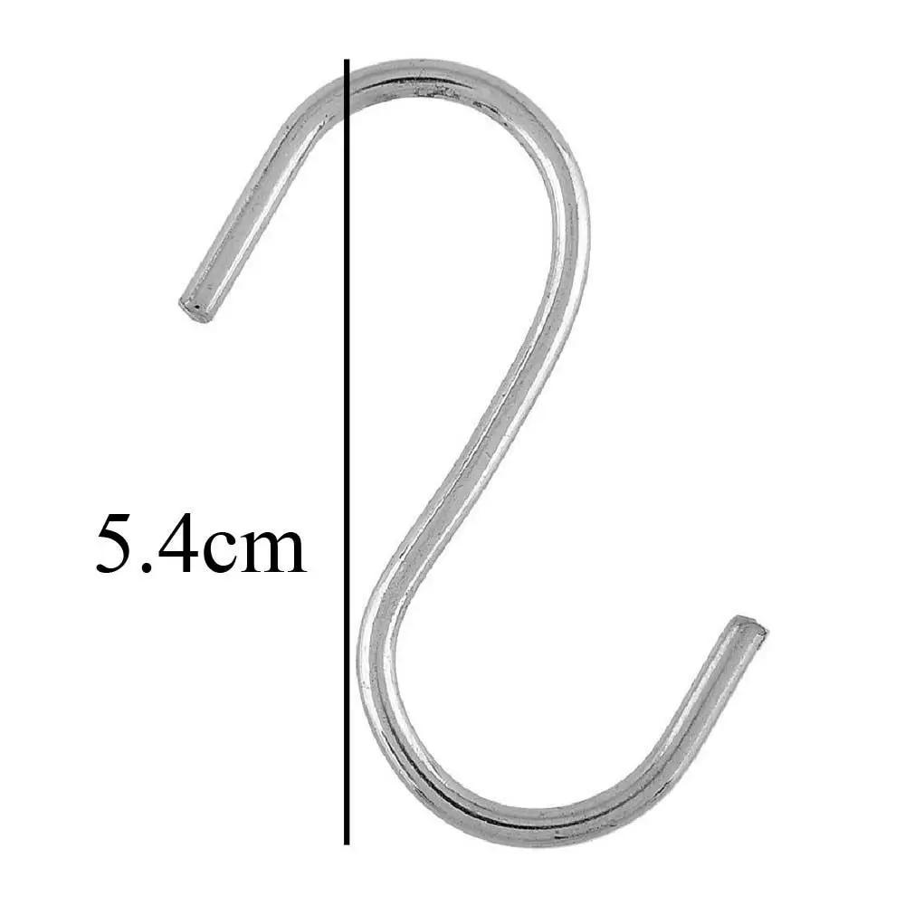 5/10/20pcs Home Kitchen Holder Stainless Steel Storage Rack Hanger S Shaped Hook Clasps Hooks