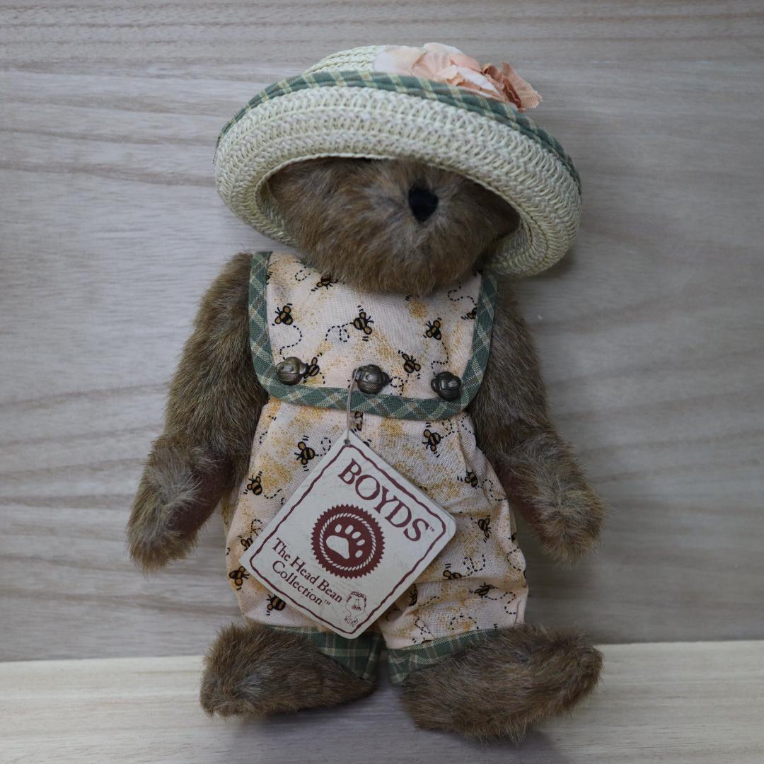 

[USED] BOYDS BEARS Bee Overalls Teddy Bear Plush Toy