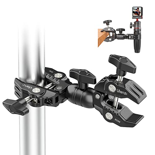 

Ulanzi Double Super Clamp, Double Clamp, Magic Arm, Head Arm, Crab Clamp, for Photography and Lighting Equipment, Secures and Prevents Loosening, 360°