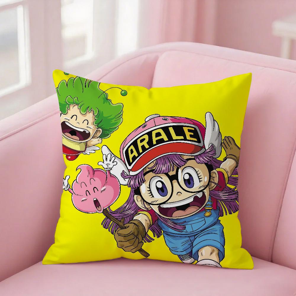Cartoon D-Dr. Slump Pillow Case Square Double-Sided Printing Sofa Cushion Cover Bedroom Bedside Pillowcover