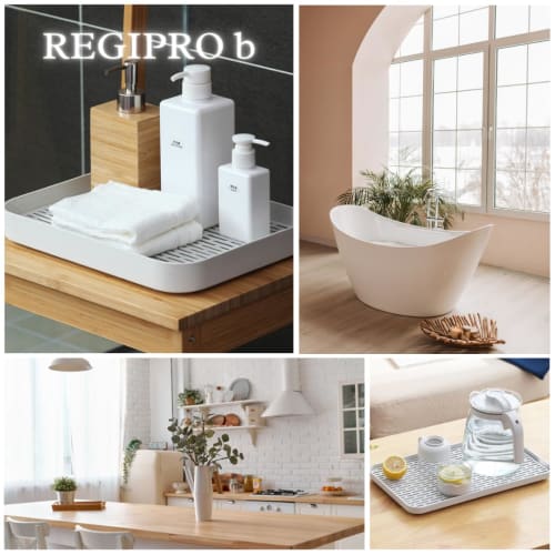 RegiPro B Dish Drainer, Dish Tray, Plastic Cups, Plates, Kitchen Utensil, White (Large)