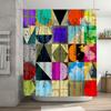 Abstract Colorful Bathroom Shower Curtain With Geometric Design Modern Bath Decor For Home Decoration