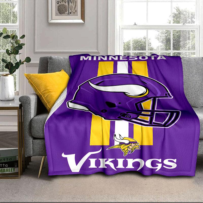 Vikings Team Spirit Portable Blanket/Soft Blanket Bedding Blanket Suitable for Travel Camping Living Rooms Offices Sofas Fan Gifts