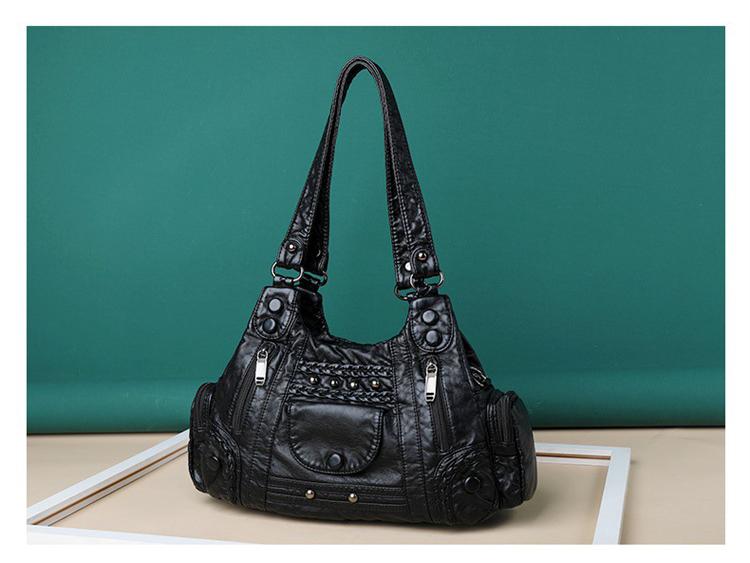 Damen 2025 Retro Handtasche mit großem Fassungsvermögen - Vielseitige einfache PU Schulter-Umhängetasche