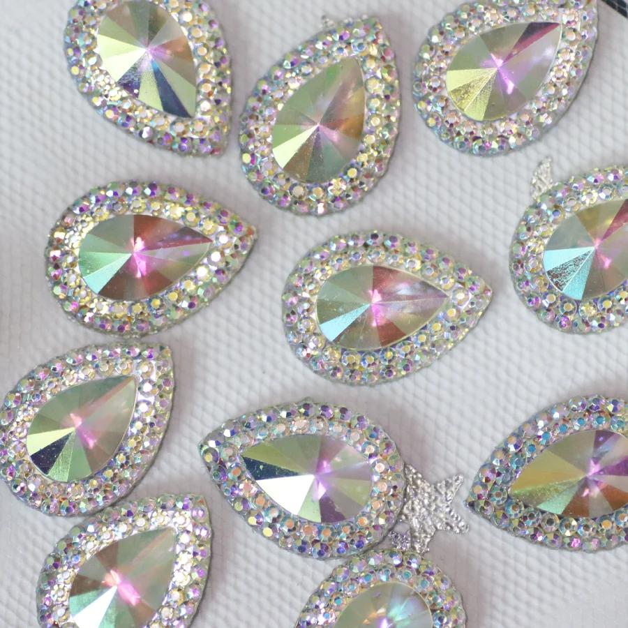 25Pcs13 * 18mm Pointed Water Droplet Shaped Resin Diamond DIY Jewelry Accessories, Clothing Bags, Inlaid Creative Accessories