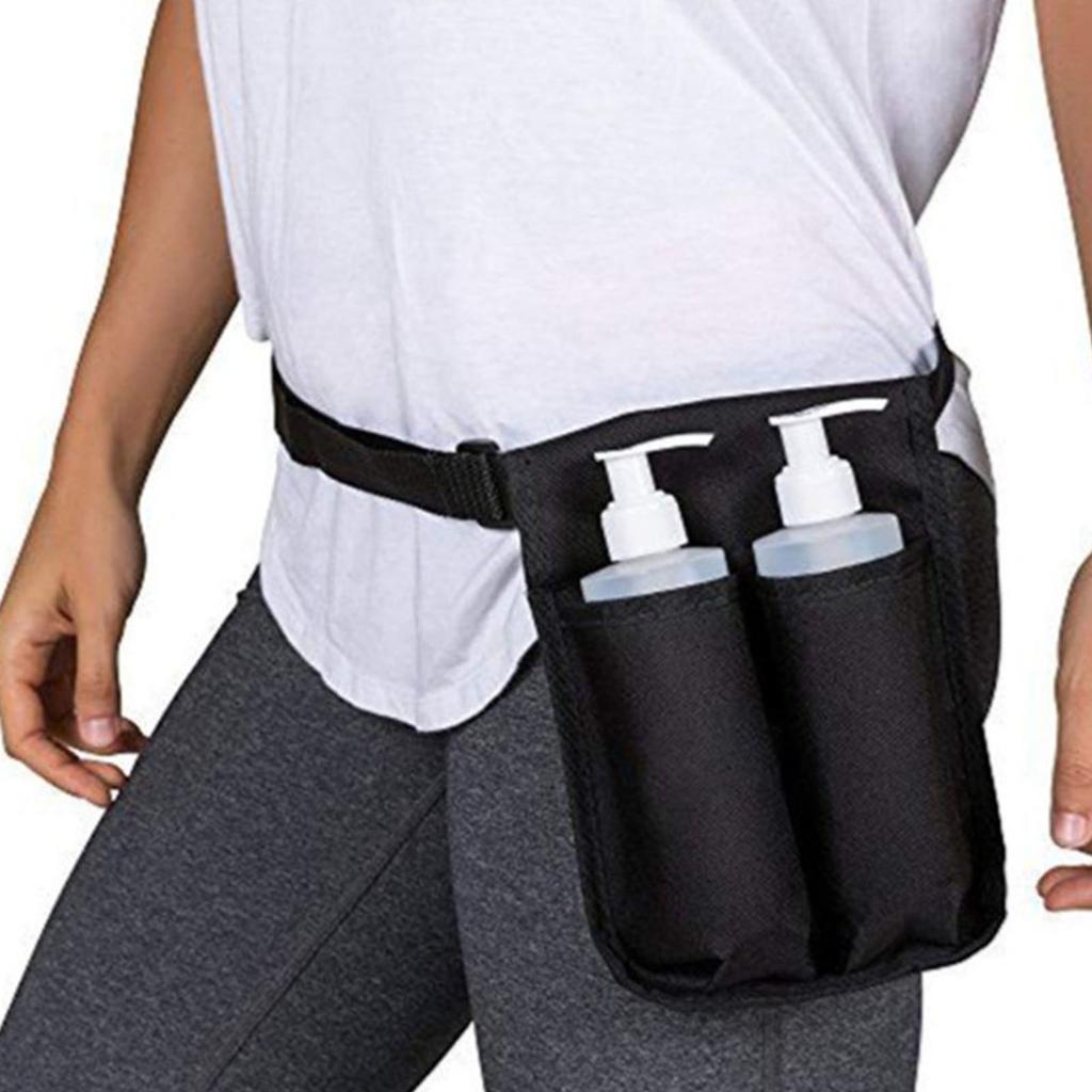 Torba na butelkę do masażu Tkanina Oxford 600D Odporna na rozdarcia Regulowany pasek Uchwyt na talię na balsam do masażu na balsam