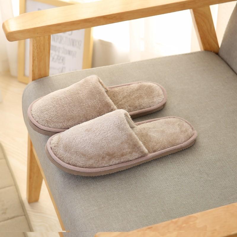 Mens Warm Home Plush Soft Slippers Indoors , Winter Floor Bedroom Shoes