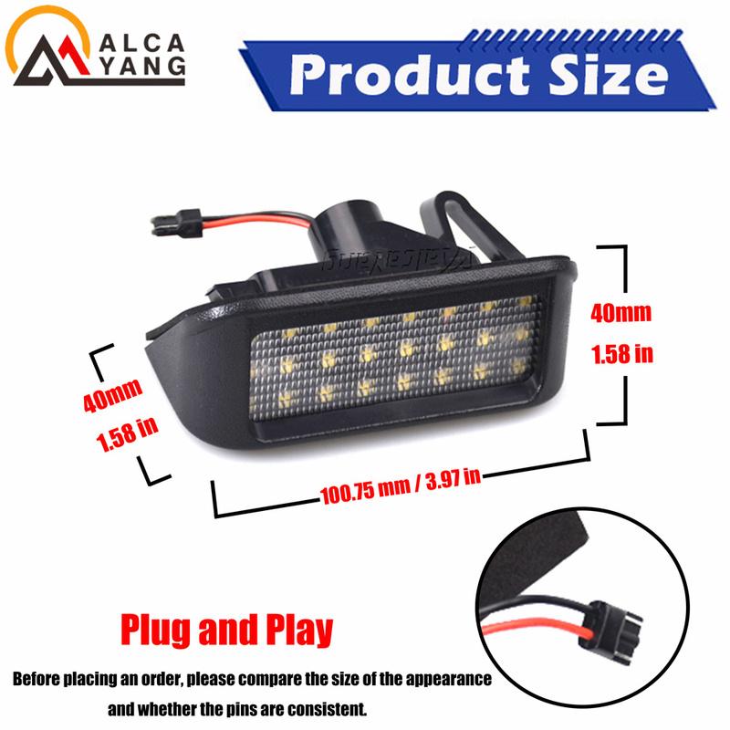 White LED Rear License Plate Light for Peugeot Expert Partner Traveller Rifter Ranch Citroen Berlingo Dispatch Jumpy Spacetourer