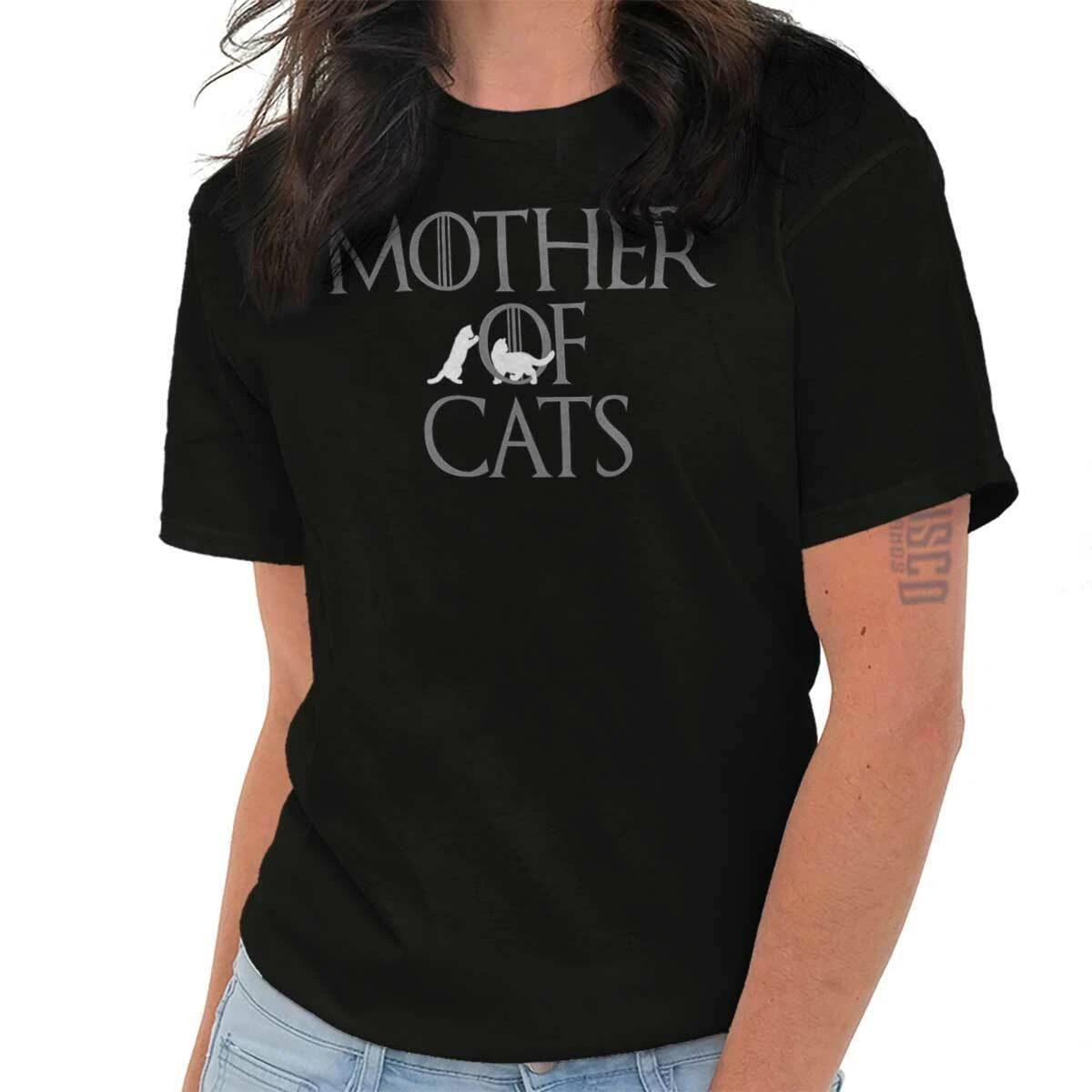 Mother Of Cats Catleesi  Cat Mom Lady Gift Womens Graphic Crewneck T Shirt Tee S