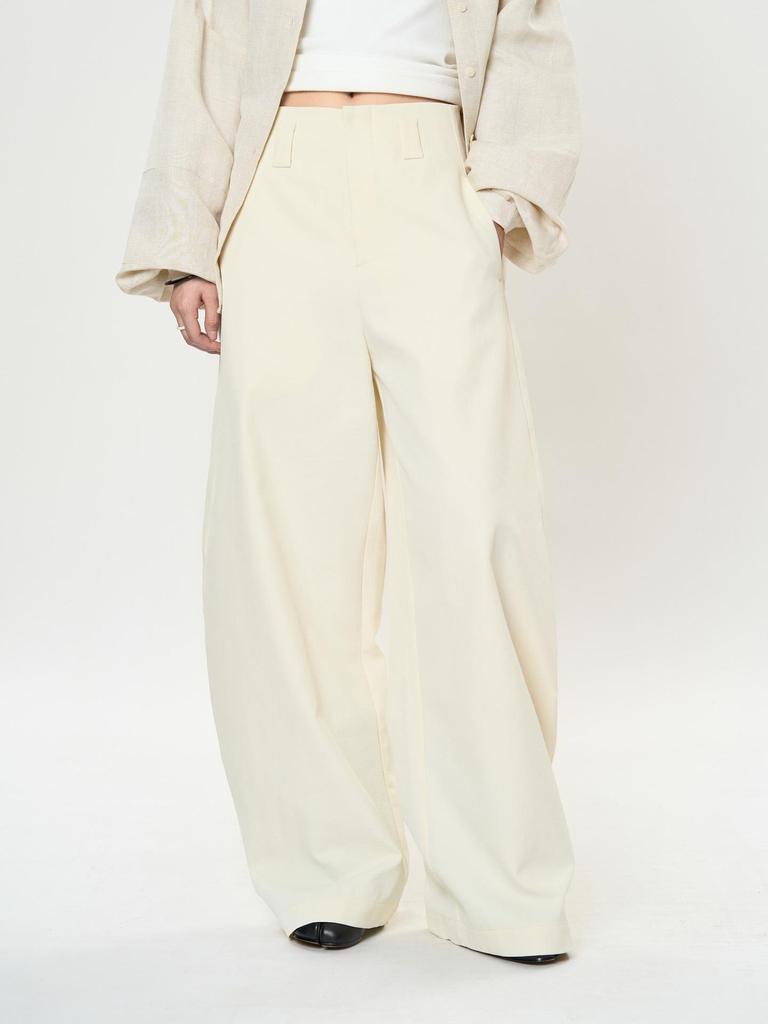 Louvre Spring Parisian Old Money High-Waist Scimitar Trousers: Women's Loose, Crisp, Slim Fit Commuter Style