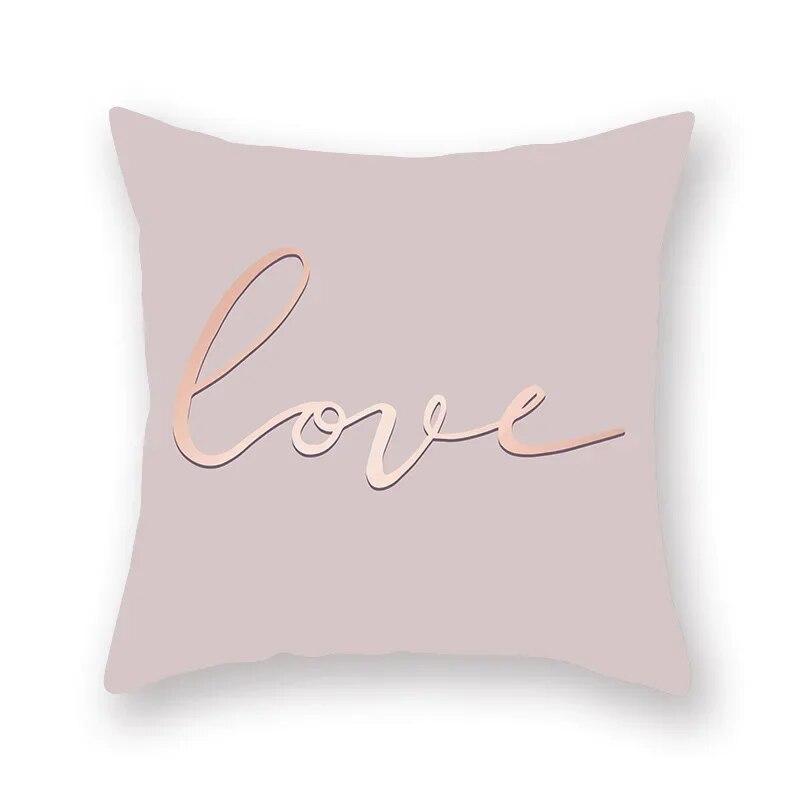 Rose Gold Abstract Printing Throw Pillow Cover Living Room Sofa Office Car Seat Lumbar Cushion   Home Decoration