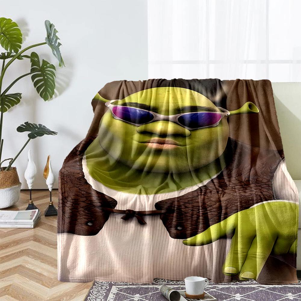 Coperta Stampata a Tema Shrek - Perfetta per Divano, Letto, Viaggio e Uso all'Aperto | Lavabile in Lavatrice, Accogliente e Durevole.