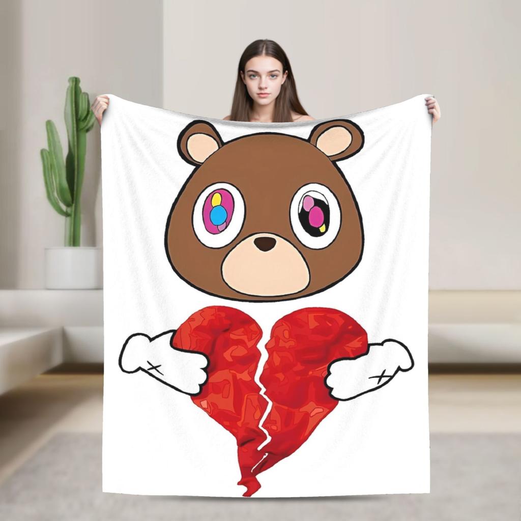 Kanye West Stretched Meme Warm Soft Blanket  Travel Plush Throw Blanket Novelty Bedroom Flannel Bedspread Sofa Bed Cover