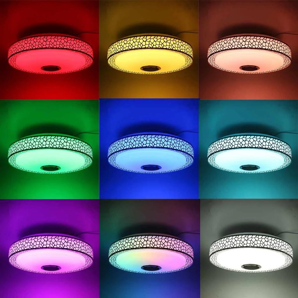 Modern RGB Dimmable LED Ceiling Light Remote APP Control Bluetooth Speaker Music Light 100-265V Bedroom Home Smart Ceiling Lamp 300W