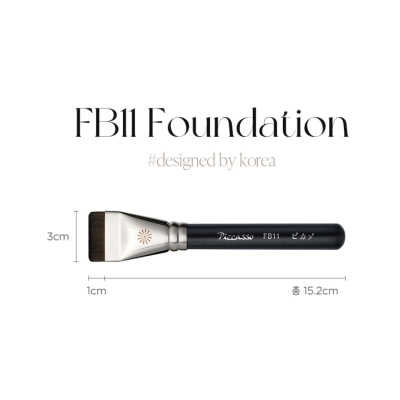 [Piccasso] FB11 Moist Base 2-Item Special Set – Spatula Brush + Press Fit Glow Puff | Flawless Glass Skin Tools