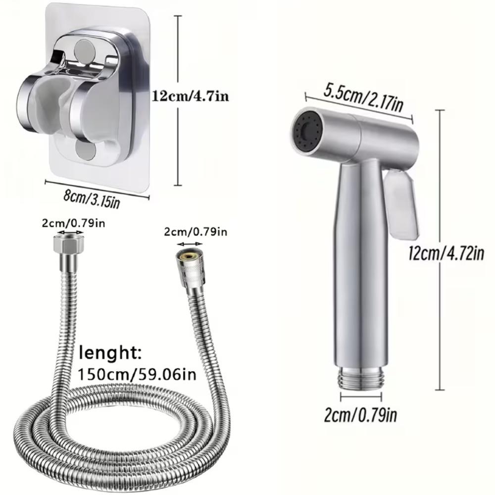 Handheld Bidet Sprayer Stainless Steel Showerhead Bracket Hose Set Toilet Shower Head High Pressure Toilet Bathroom Accessories
