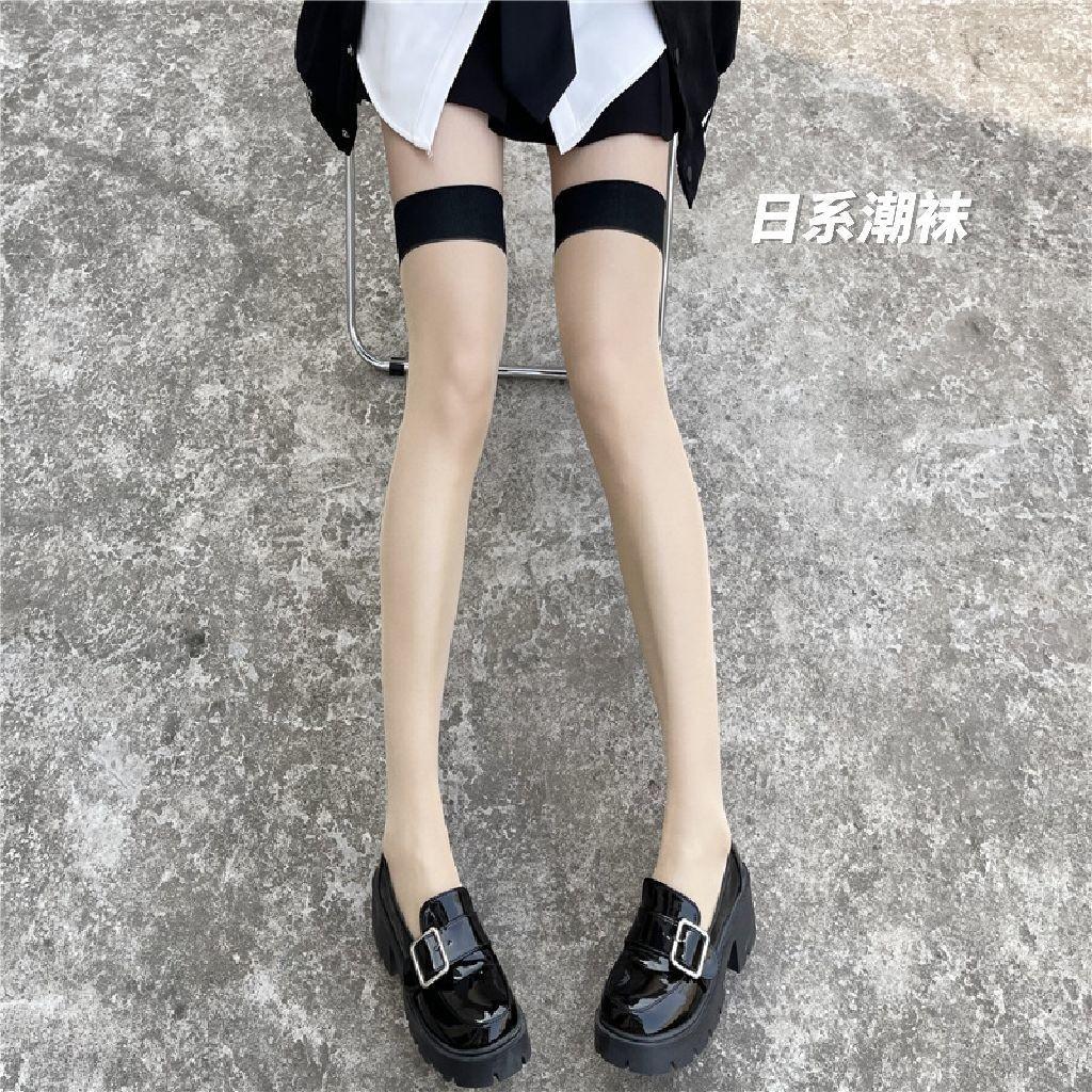 Red Edge Black Silk Sexy Internet Celebrity Pure Desire High Thighs Red Stockings Stockings Spliced Knee Socks, Suspender Socks