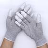 5 Pairs Of Anti-Static Carbon Fiber Gloves, Nylon Anti-Static Labor Insurance Gloves, Pu Finger-Coated Carbon Fiber Anti-Static Finger Gloves