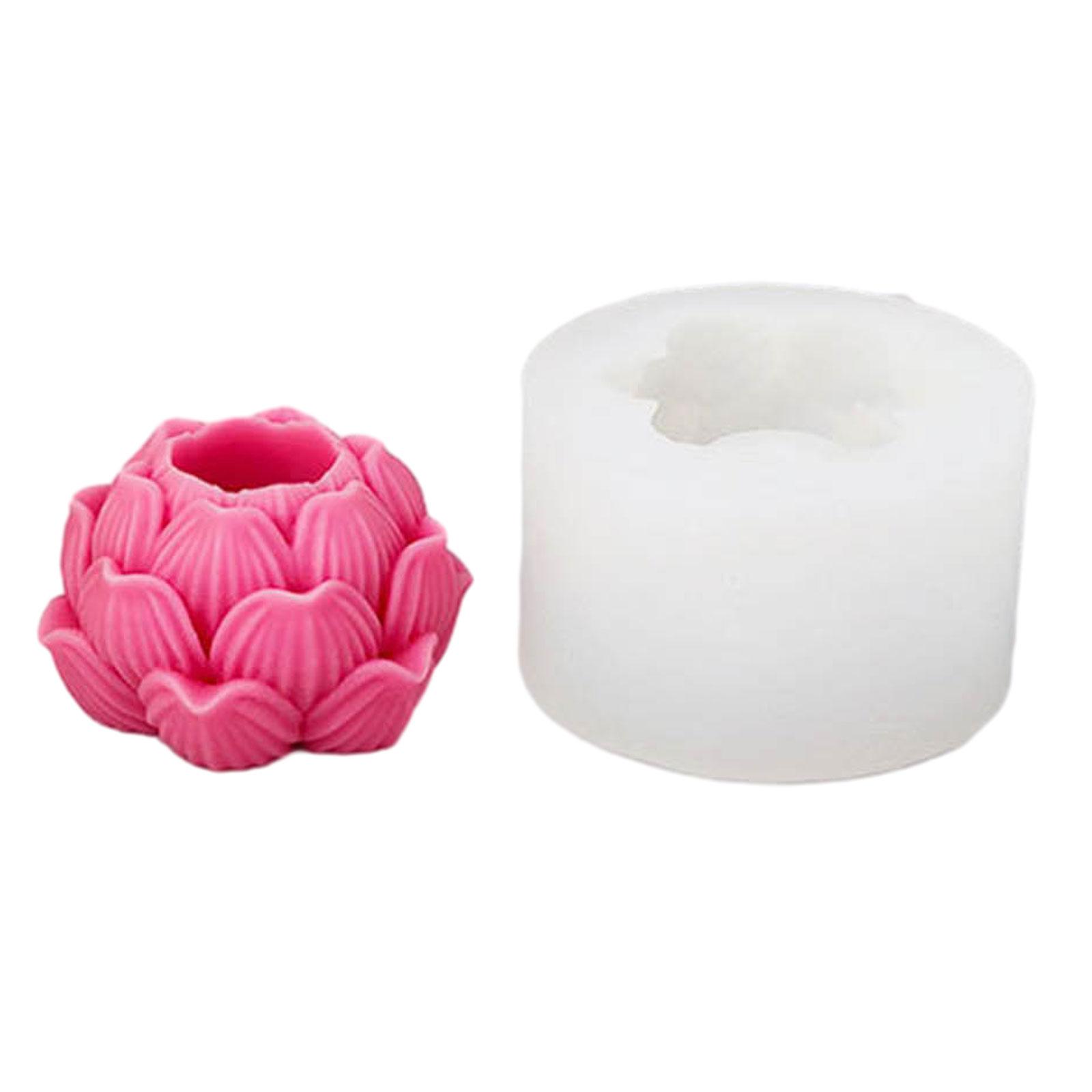 

Lotus Flower Candle Holder Mold for DIY Candle Holder Gypsum Ornament DIY Craft Christmas Gift Home Decorations