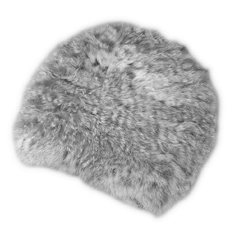 

Rabbit Fur Hats Vintage Kawaii Casual Cap Ear for Protection Outdoor Fashion Fem 1 сірий колір