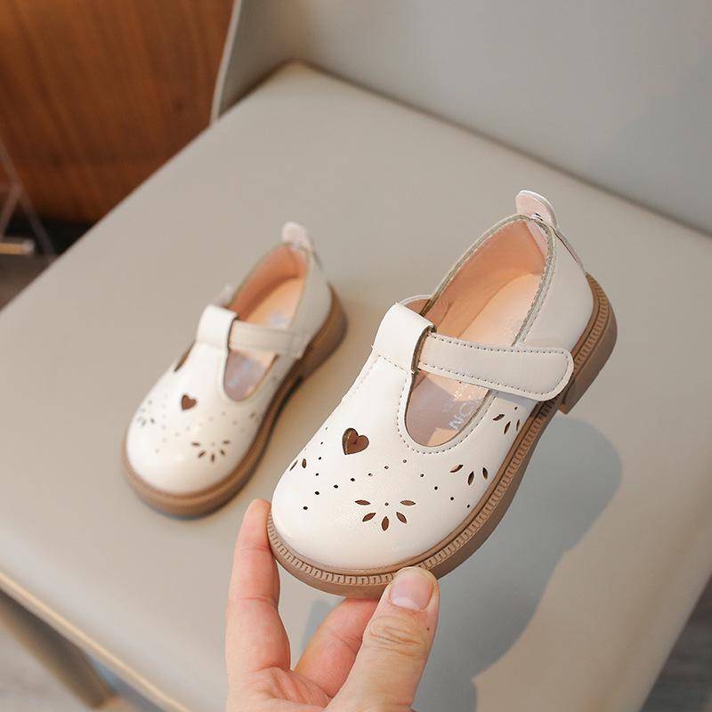 Girls' Soft Sole Leather Shoes - 2025 Spring/Summer Princess Style, Solid Color, Casual Korean Design