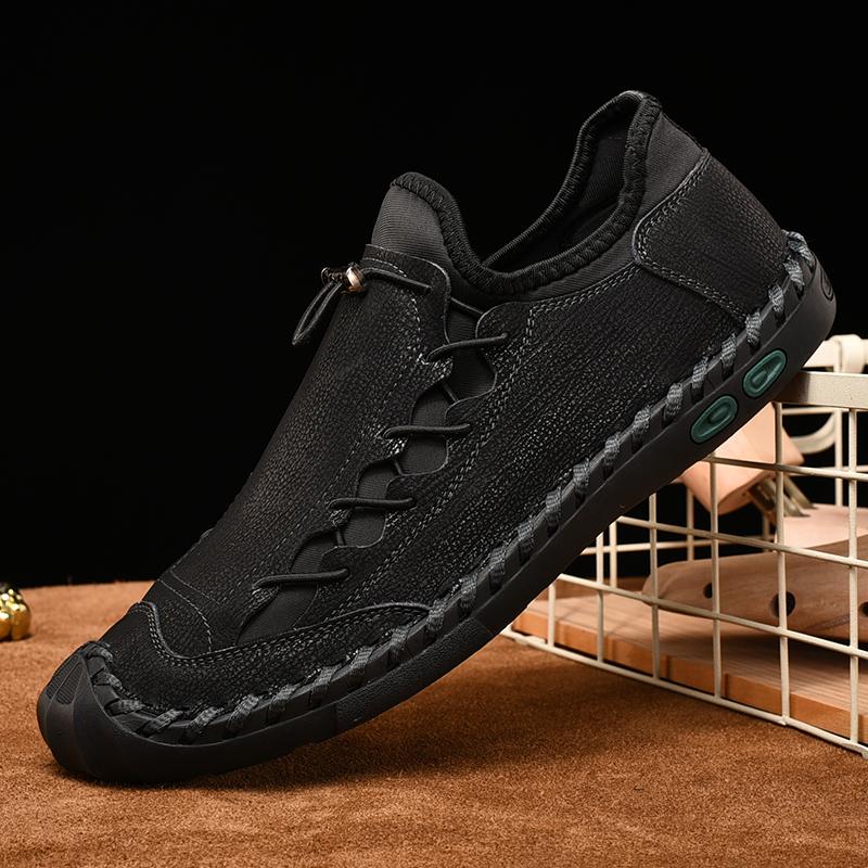 Classic Handmade Casual Leather Shoes Men Loafers Comfortable Moccasins Men Flats Shoes Genuine Leather Men Shoes
