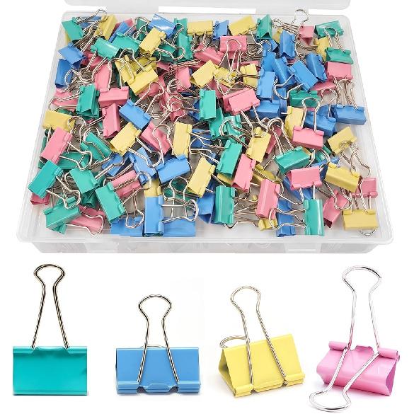120 Pcs Small Binder Clips Assorted Colored, 0.75in/19mm Mini Binder Paper Clips, Paper Clamps for Office Supplies, Home, School,Business Document