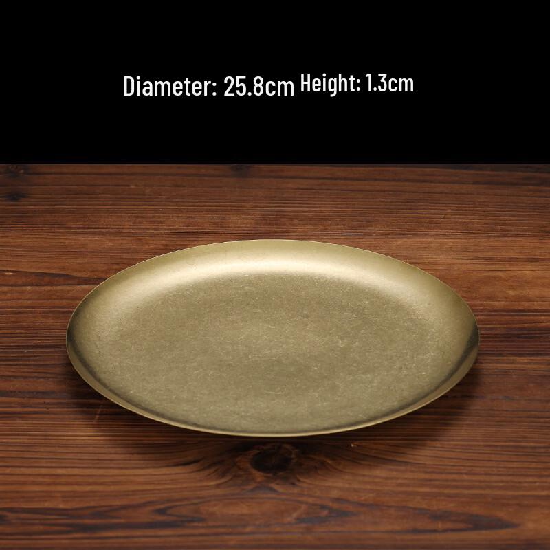 ZISIZ Light Luxury Retro 304 Stainless Steel Dinner Plate