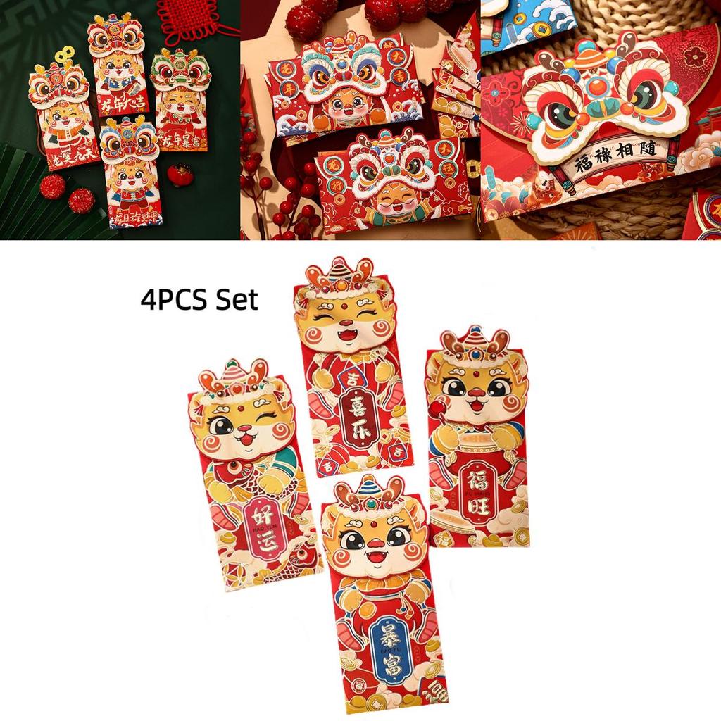 2024 Neujahr Chinesisches Tierkreiszeichen Rote Umschlagtasche Für Frühlingsfest Feier Papier Material