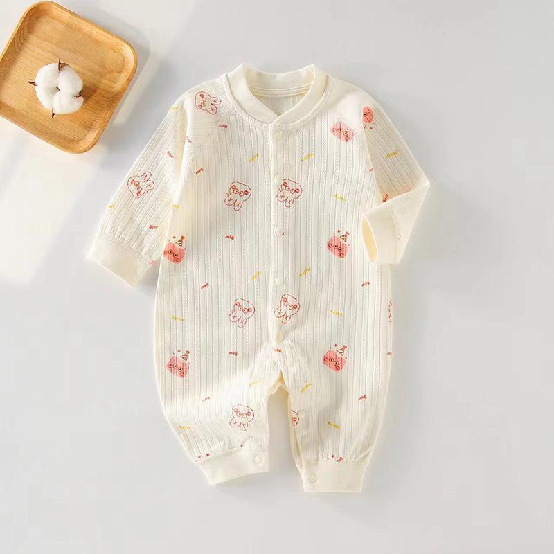 Pure Cotton Long Sleeve Baby Romper - Spring/Autumn Newborn Bodysuit & Boneless Pajamas