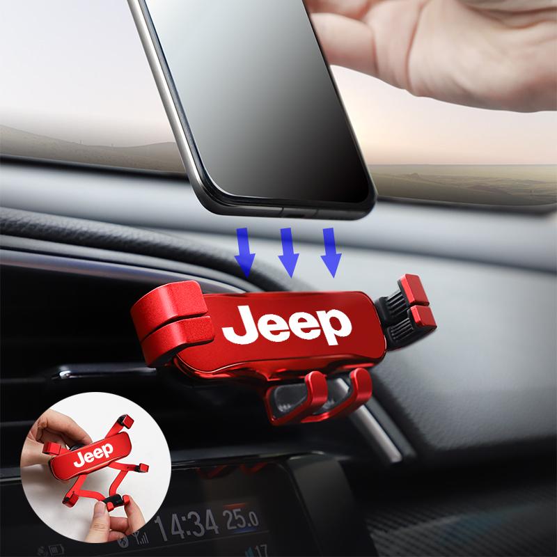 ABS Gravity Car Phone Holder Air Vent GPS Stand Accessories For Jeep Grand Cherokee Wrangler JK Gladiator Compass Renegade ALO1