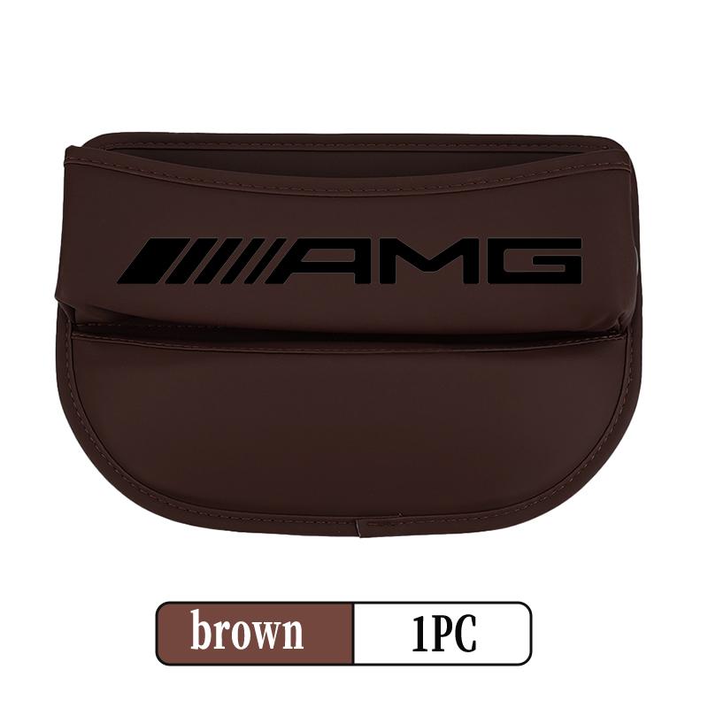 AATU1 Car Leather Seat Gap Organizer Side Pocket Seat Storage Box Interior Accessories For AMG Mercedes Benz B-CLASS C-CLASS GLC GLE