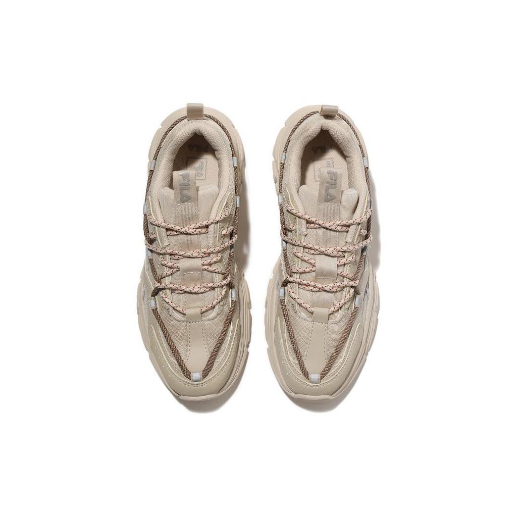 Fila Twine Patch Textile, Synthetic Leather Low Top Casual Shoes Unisex Beige Yellow Korean Style 1RM02263E_926