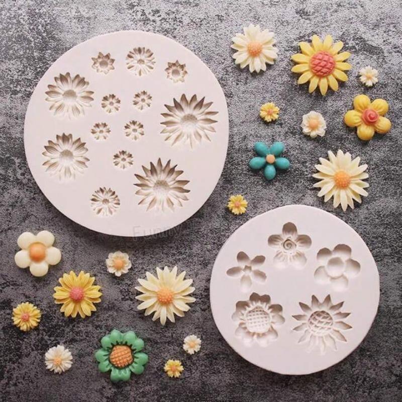 Silicone Fondant Molds for Cake Decorating Chocolate Polymer Clay Soap Crafting DIY Projects with Rose Flower   Blossoms Design