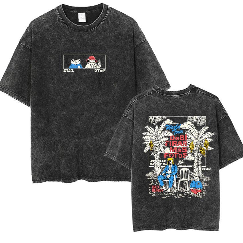 

Vintage Washed Bad Bunny Debi Tirar Mas Fotos Fans Gift TShirt Men Women Summer High Quality Oversized Cotton T Shirt Tops S