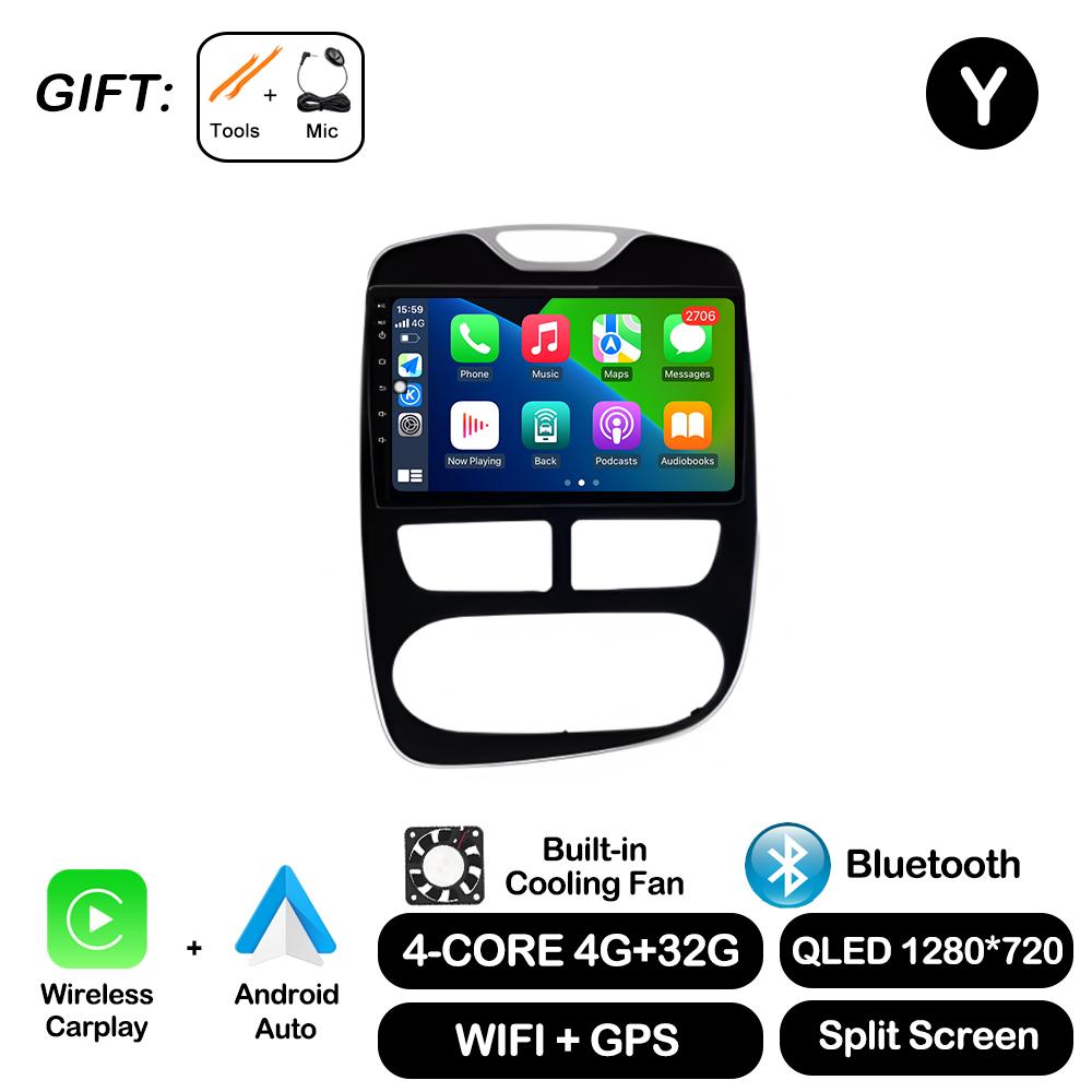 10'' For Renault Clio 4 2012 - 2016 Carplay Car Radio Multimedia Video Player Android Auto 4G WIFI GPS Navigation DSP stereo BT