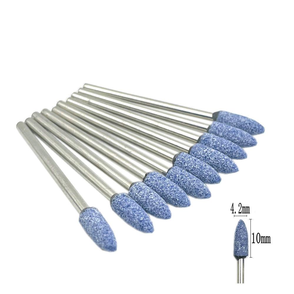 10pcs/set Stone Grinder Polisher Burs 2.35mm Shank For Contouring Shaping Porcelain Nail Rotary Stone Polisher Nail Accessory Mill Tools
