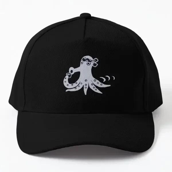 

Drinking Busy Octopus Baseball Cap Hat Bonnet Solid Color Casual Sun Printed Outdoor Sport Summer Mens Casquette Snapback Fish Black