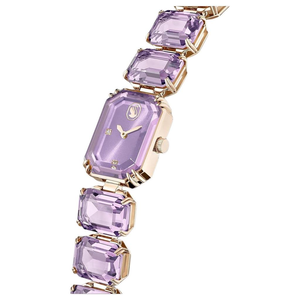 Swarovski Millenia Jewelry Series Watch Quartz Movement Stainless Steel Strap 30Mm Purple Dial 50M Water Resistant Women Watches 5722364