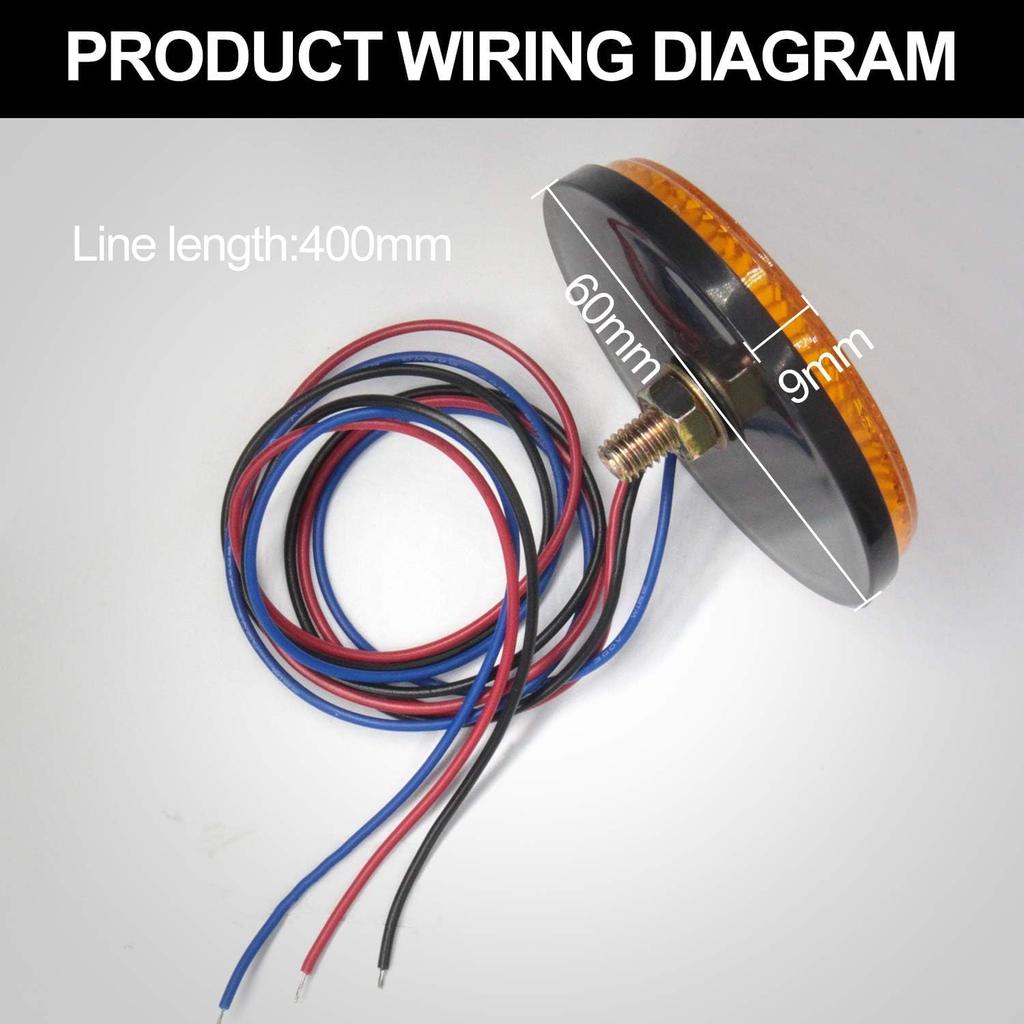 X-STYLE Reflector, Yellow, Motorcycle LED Reflector, 12 V, For Cars, 24 Row Side Marker